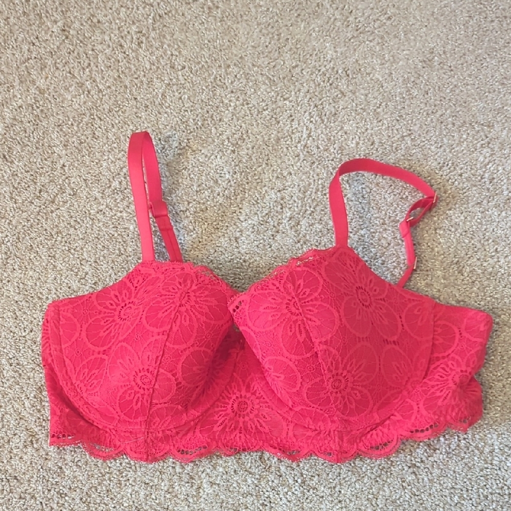 Aerie Cherry Red Lace Bra